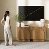 image:imageNathan James Iris MidCentury Modern White Wood Credenza with Arched Cabinet Doors for Living RoomBrushed Light Brown