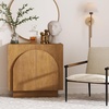 image:imageNathan James Iris MidCentury Modern White Wood Credenza with Arched Cabinet Doors for Living RoomBrushed Light Brown