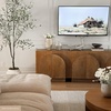 image:imageNathan James Iris MidCentury Modern White Wood Credenza with Arched Cabinet Doors for Living RoomBrushed Light Brown