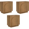 image:imageNathan James Iris MidCentury Modern White Wood Credenza with Arched Cabinet Doors for Living RoomBrushed Light Brown