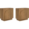 image:imageNathan James Iris MidCentury Modern White Wood Credenza with Arched Cabinet Doors for Living RoomBrushed Light Brown