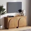 image:imageNathan James Iris MidCentury Modern White Wood Credenza with Arched Cabinet Doors for Living RoomBrushed Light Brown