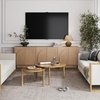 image:imageNathan James Iris MidCentury Modern White Wood Credenza with Arched Cabinet Doors for Living RoomRaw Oak