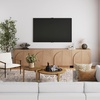 image:imageNathan James Iris MidCentury Modern White Wood Credenza with Arched Cabinet Doors for Living RoomRaw Oak