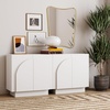 image:imageNathan James Iris MidCentury Modern White Wood Credenza with Arched Cabinet Doors for Living RoomWhite
