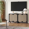 image:imageNathan James Jacala Mid Century Modern Entryway Storage Cabinet with Doors Living Room Accent Cabinet with Wood Frame Black OakBlack