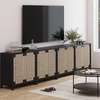image:imageNathan James Jacala Mid Century Modern Entryway Storage Cabinet with Doors Living Room Accent Cabinet with Wood Frame Black OakBlack