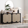 image:imageNathan James Jacala Mid Century Modern Entryway Storage Cabinet with Doors Living Room Accent Cabinet with Wood Frame Black OakBlack