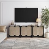image:imageNathan James Jacala Mid Century Modern Entryway Storage Cabinet with Doors Living Room Accent Cabinet with Wood Frame Black OakBlack