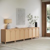 image:imageNathan James Jacala Mid Century Modern Entryway Storage Cabinet with Doors Living Room Accent Cabinet with Wood Frame Black OakLight Brown