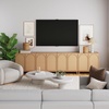 image:imageNathan James Jacala Mid Century Modern Entryway Storage Cabinet with Doors Living Room Accent Cabinet with Wood Frame Black OakLight Brown