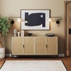 image:imageNathan James Jacala Mid Century Modern Entryway Storage Cabinet with Doors Living Room Accent Cabinet with Wood Frame Black OakLight OakRattan