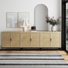 image:imageNathan James Jacala Mid Century Modern Entryway Storage Cabinet with Doors Living Room Accent Cabinet with Wood Frame Black OakLight OakRattan