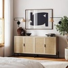 image:imageNathan James Jacala Mid Century Modern Entryway Storage Cabinet with Doors Living Room Accent Cabinet with Wood Frame Black OakLight OakRattan
