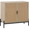 image:imageNathan James Jacala Mid Century Modern Entryway Storage Cabinet with Doors Living Room Accent Cabinet with Wood Frame Black OakLight OakRattan