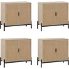 image:imageNathan James Jacala Mid Century Modern Entryway Storage Cabinet with Doors Living Room Accent Cabinet with Wood Frame Black OakLight OakRattan