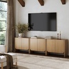 image:imageNathan James Jacala Mid Century Modern Entryway Storage Cabinet with Doors Living Room Accent Cabinet with Wood Frame Black OakRaw Oak