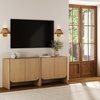 image:imageNathan James Jacala Mid Century Modern Entryway Storage Cabinet with Doors Living Room Accent Cabinet with Wood Frame Black OakRaw Oak