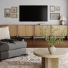 image:imageNathan James Jacala Mid Century Modern Entryway Storage Cabinet with Doors Living Room Accent Cabinet with Wood Frame Black OakRaw Oak