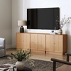 image:imageNathan James Jacala Mid Century Modern Entryway Storage Cabinet with Doors Living Room Accent Cabinet with Wood Frame Black OakRaw OakRattan