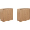 image:imageNathan James Jacala Mid Century Modern Entryway Storage Cabinet with Doors Living Room Accent Cabinet with Wood Frame Black OakRaw OakRattan