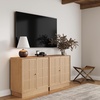 image:imageNathan James Jacala Mid Century Modern Entryway Storage Cabinet with Doors Living Room Accent Cabinet with Wood Frame Black OakRaw OakRattan