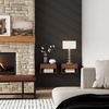 image:imageNathan James Jackson Wall Mounted Rattan Floating Bedroom Nightstand with Storage Drawer and Modern Open Shelf Cubby Light OakRattanBrown Walnut