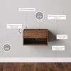image:imageNathan James Jackson Wall Mounted Rattan Floating Bedroom Nightstand with Storage Drawer and Modern Open Shelf Cubby Light OakRattanBrown Walnut