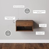 image:imageNathan James Jackson Wall Mounted Rattan Floating Bedroom Nightstand with Storage Drawer and Modern Open Shelf Cubby Light OakRattanBrown Walnut