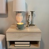 image:imageNathan James Jackson Wall Mounted Rattan Floating Bedroom Nightstand with Storage Drawer and Modern Open Shelf Cubby Light OakRattanLight Oak