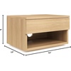 image:imageNathan James Jackson Wall Mounted Rattan Floating Bedroom Nightstand with Storage Drawer and Modern Open Shelf Cubby Light OakRattanLight Oak