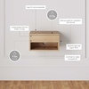 image:imageNathan James Jackson Wall Mounted Rattan Floating Bedroom Nightstand with Storage Drawer and Modern Open Shelf Cubby Light OakRattanLight Oak
