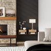 image:imageNathan James Jackson Wall Mounted Rattan Floating Bedroom Nightstand with Storage Drawer and Modern Open Shelf Cubby Light OakRattanLight Oak