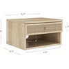 image:imageNathan James Jackson Wall Mounted Rattan Floating Bedroom Nightstand with Storage Drawer and Modern Open Shelf Cubby Light OakRattanLight OakRattan