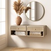 image:imageNathan James Jackson Wall Mounted Rattan Floating Bedroom Nightstand with Storage Drawer and Modern Open Shelf Cubby Light OakRattanLight OakRattan