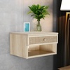 image:imageNathan James Jackson Wall Mounted Rattan Floating Bedroom Nightstand with Storage Drawer and Modern Open Shelf Cubby Light OakRattanLight OakRattan