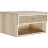image:imageNathan James Jackson Wall Mounted Rattan Floating Bedroom Nightstand with Storage Drawer and Modern Open Shelf Cubby Light OakRattanLight OakRattan