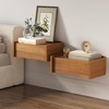 image:imageNathan James Jackson Wall Mounted Rattan Floating Bedroom Nightstand with Storage Drawer and Modern Open Shelf Cubby Light OakRattanTyla Light Brown