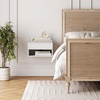 image:imageNathan James Jackson Wall Mounted Rattan Floating Bedroom Nightstand with Storage Drawer and Modern Open Shelf Cubby Light OakRattanWhite