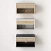 image:imageNathan James Jackson Wall Mounted Rattan Floating Bedroom Nightstand with Storage Drawer and Modern Open Shelf Cubby Light OakRattanWhiteRattan