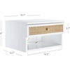 image:imageNathan James Jackson Wall Mounted Rattan Floating Bedroom Nightstand with Storage Drawer and Modern Open Shelf Cubby Light OakRattanWhiteRattan