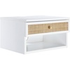 image:imageNathan James Jackson Wall Mounted Rattan Floating Bedroom Nightstand with Storage Drawer and Modern Open Shelf Cubby Light OakRattanWhiteRattan