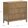 image:imageNathan James Jasper Mid Century Modern 3Drawer Dresser with Solid Wood Frame Fluted Dresser for Nursery or Small Drawer for Bedroom Light Brown