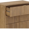 image:imageNathan James Jasper Mid Century Modern 3Drawer Dresser with Solid Wood Frame Fluted Dresser for Nursery or Small Drawer for Bedroom Light Brown