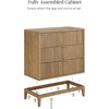 image:imageNathan James Jasper Mid Century Modern 3Drawer Dresser with Solid Wood Frame Fluted Dresser for Nursery or Small Drawer for Bedroom Light Brown