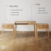 image:imageNathan James Jasper MidCentury Modern Desk Wall Unit Vanity and Nightstand Set Wood Desk with Drawer and Side TableLight Brown