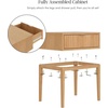 image:imageNathan James Jasper MidCentury Modern Desk Wall Unit Vanity and Nightstand Set Wood Desk with Drawer and Side TableLight Brown