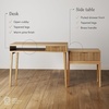 image:imageNathan James Jasper MidCentury Modern Desk Wall Unit Vanity and Nightstand Set Wood Desk with Drawer and Side TableLight Brown