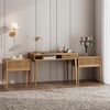 image:imageNathan James Jasper MidCentury Modern Desk Wall Unit Vanity and Nightstand Set Wood Desk with Drawer and Side TableLight Brown