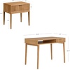 image:imageNathan James Jasper MidCentury Modern Desk Wall Unit Vanity and Nightstand Set Wood Desk with Drawer and Side TableLight Brown